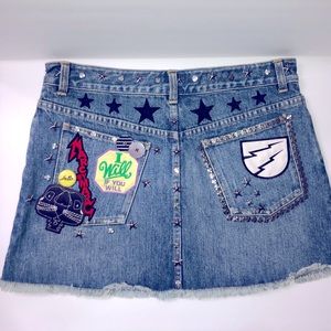 MARC JACOBS MINI  DISTRESSED DENIM SKIRT